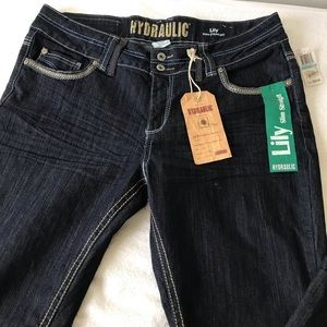Hydraulic slim straight jeans